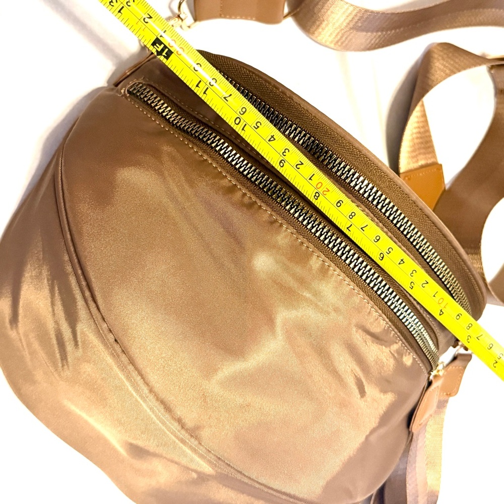 Chocolate Nylon Double Zip Crossbody Bag NWT - Picture 9 of 10